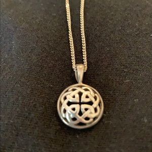 Sterling Silver Celtic Knot & Cross Necklace